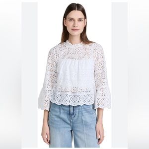 Veronica Beard Emmalyn Eyelet Top - Size 2